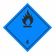 Знак перевозки опасных грузов «Класс 4.3. Вещества, выделяющие легковоспламеняющиеся газы при соприкосновении с водой» (С/О пленка, 250х250 мм)